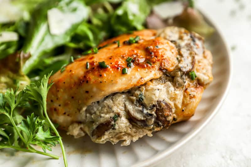 Mushroom Stuffed Chicken Breast Recipe - The Cookie Rookie®