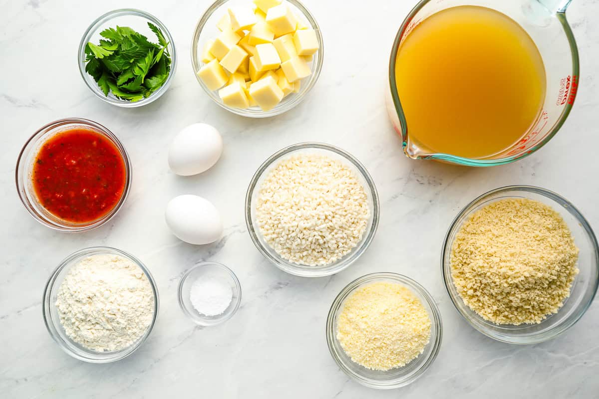 ingredients for arancini.