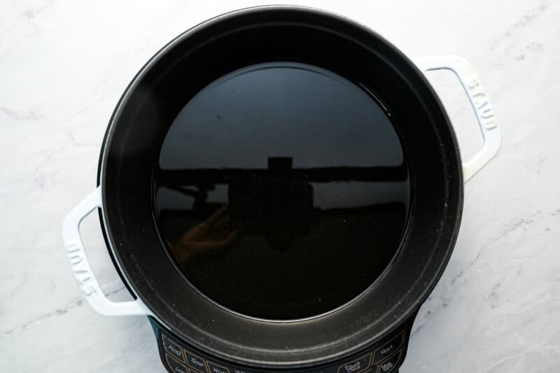 oil in a dutch oven.