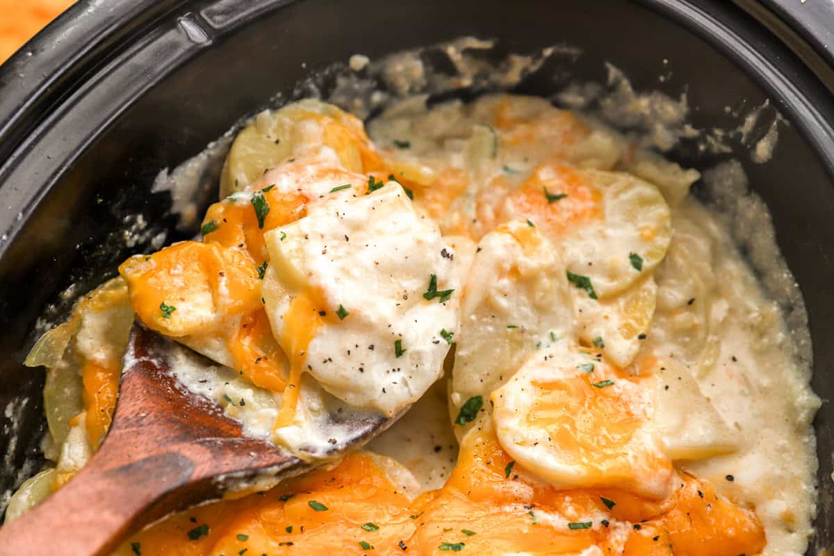 Crockpot Scalloped Potatoes [www.thecookierookie.com]
