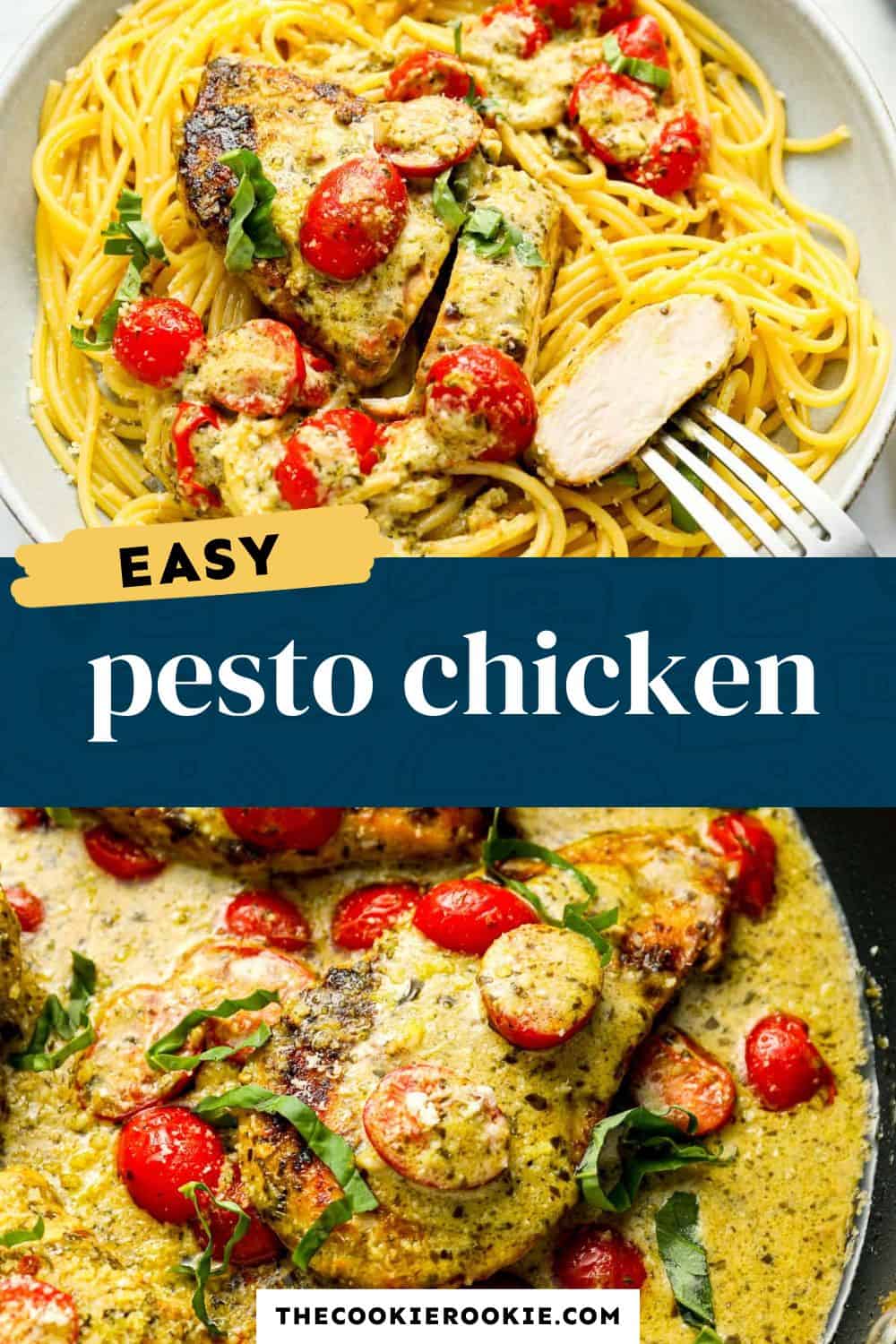 pesto chicken pin image