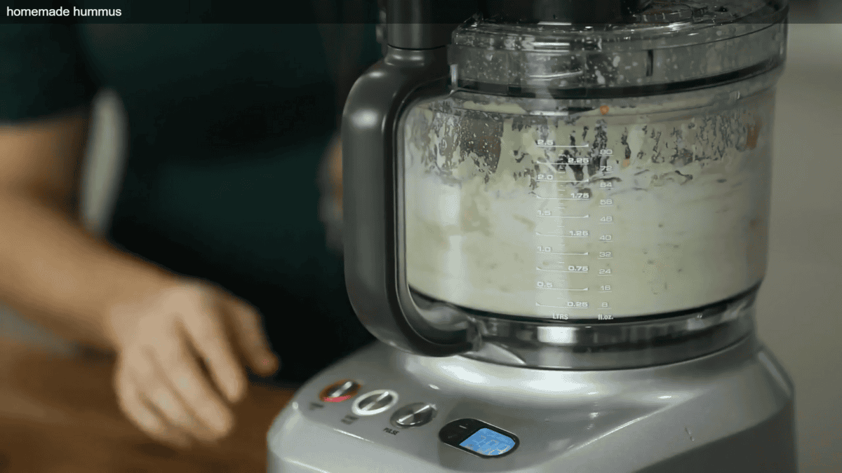 chickpeas in food processor