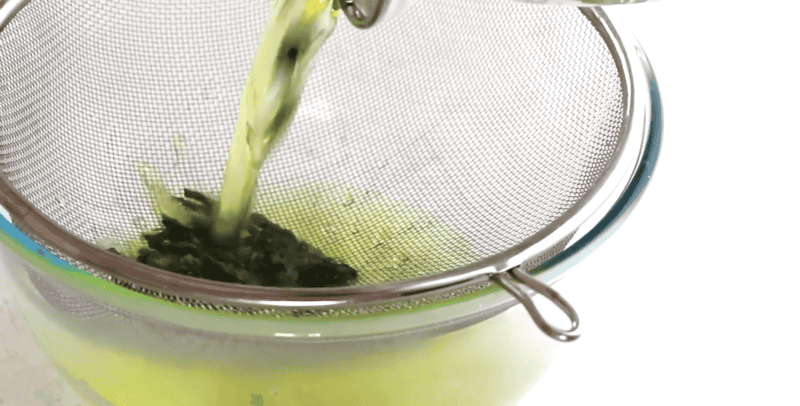 straining the simple syrup