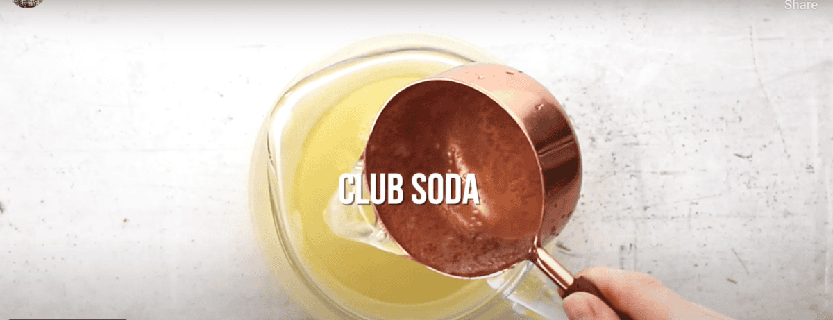 club soda added to mojito mixture