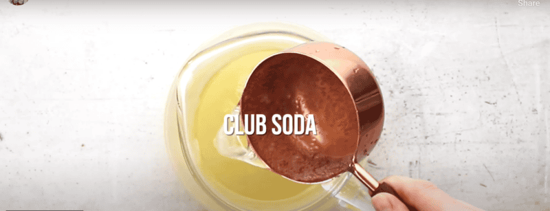 club soda added to mojito mixture