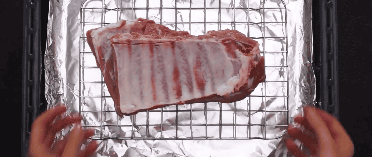 ribs on a cooking rack