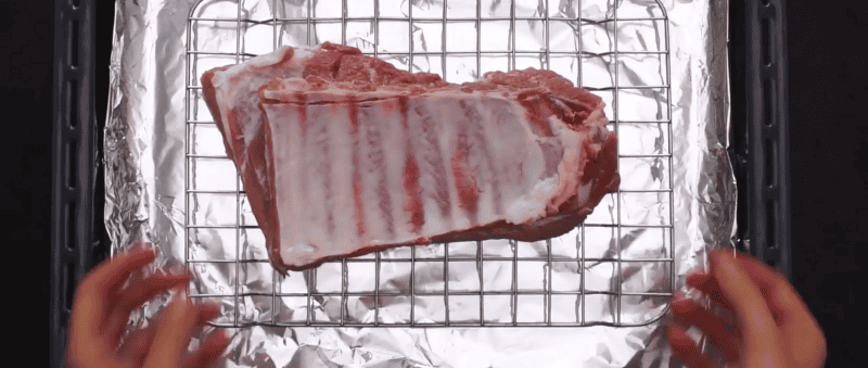 ribs on a cooking rack
