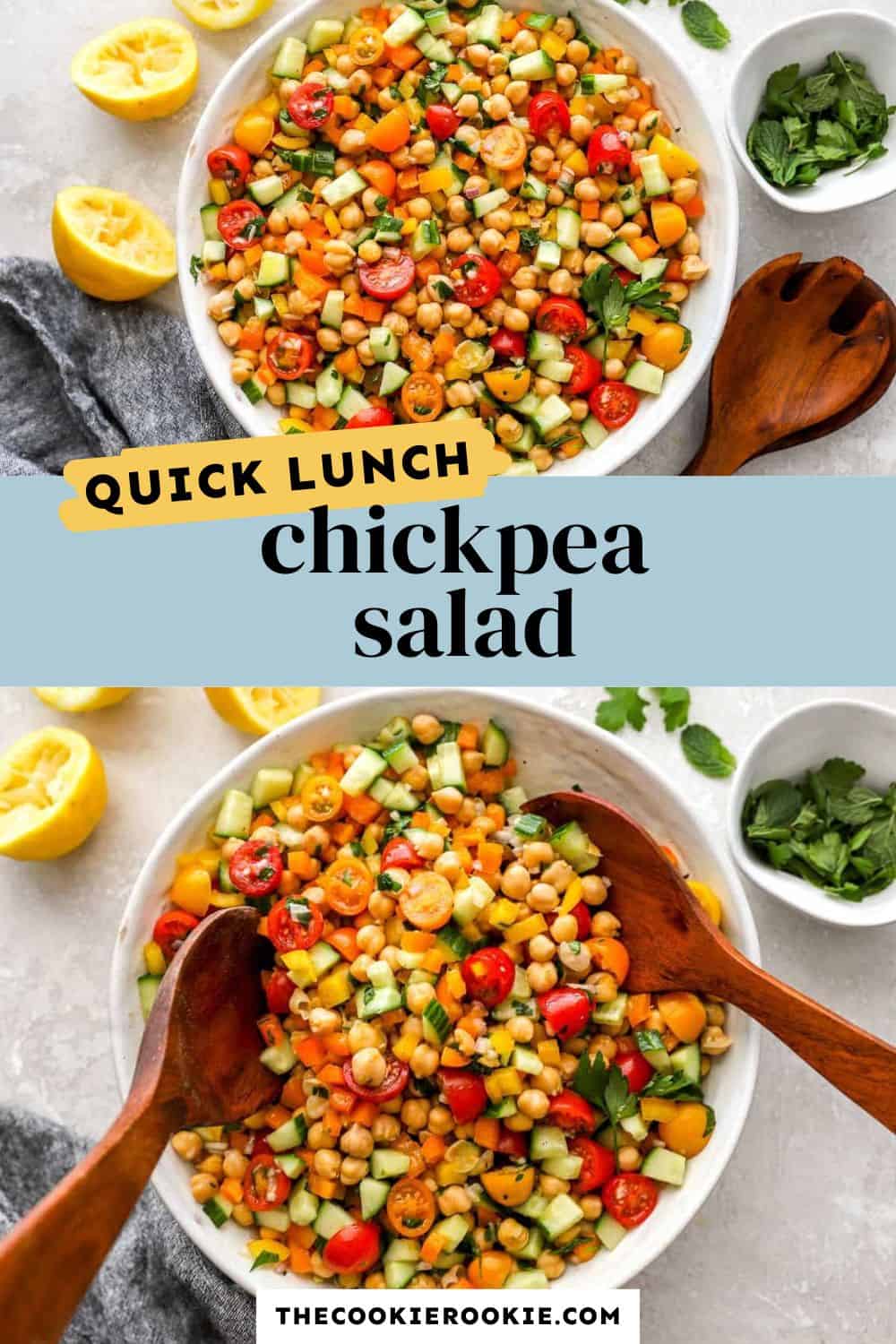 chickpea salad pin image