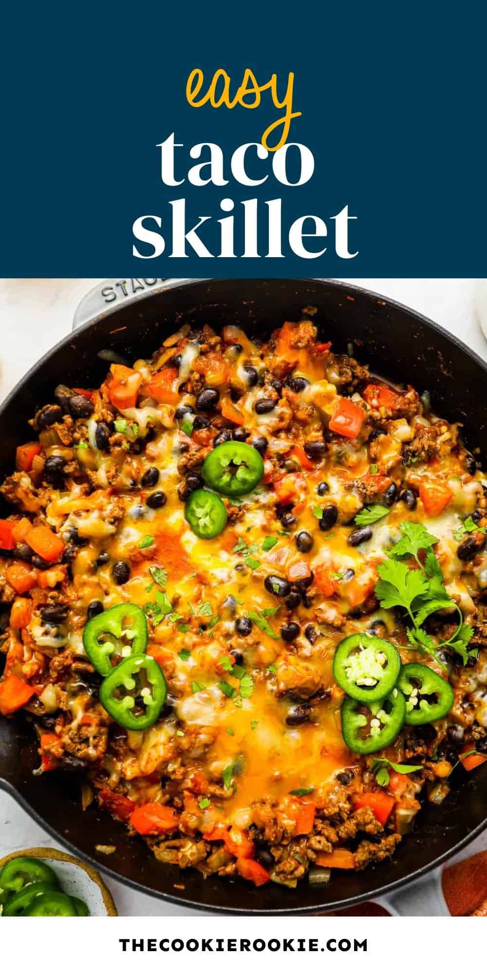 easy taco skillet pin image
