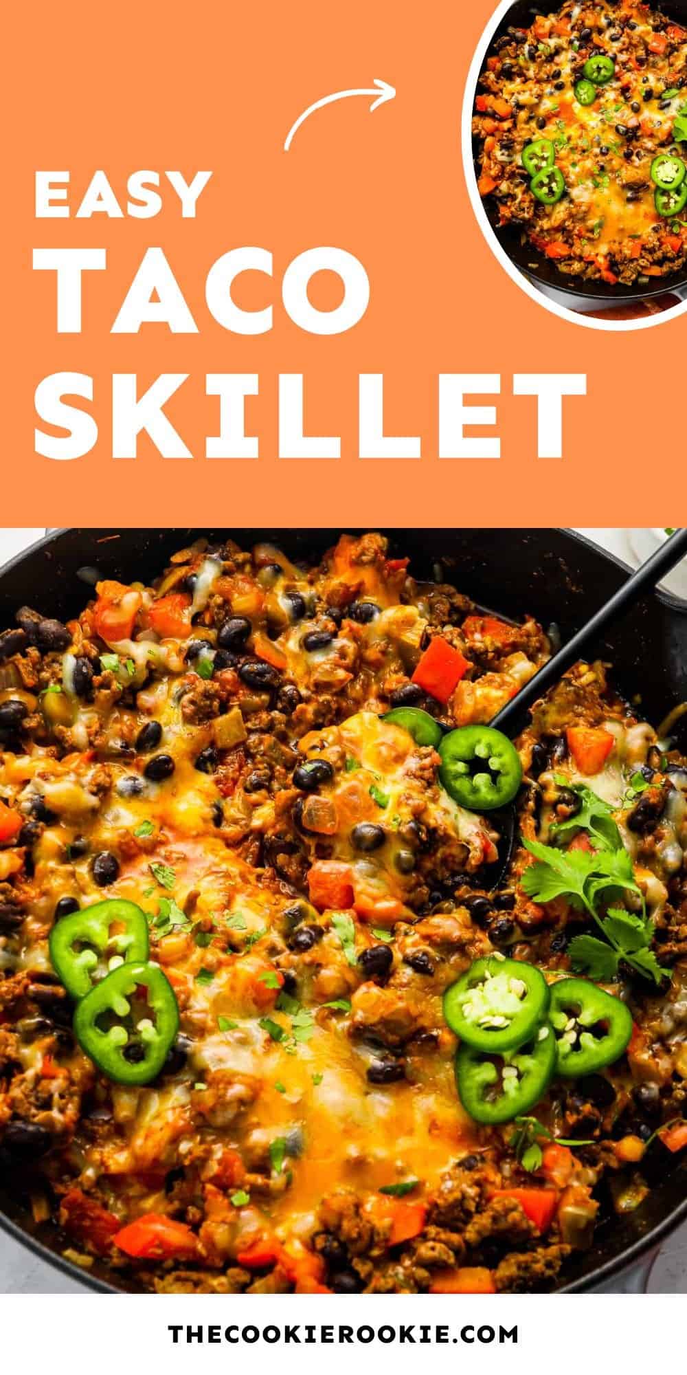 easy taco skillet pin image