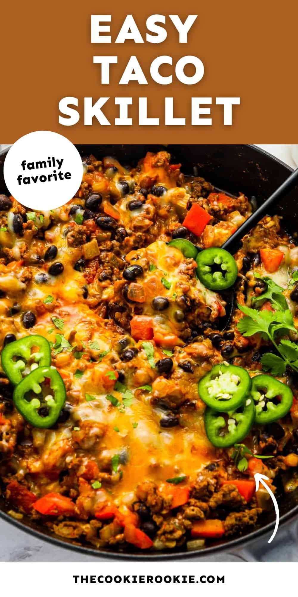 easy taco skillet pin image