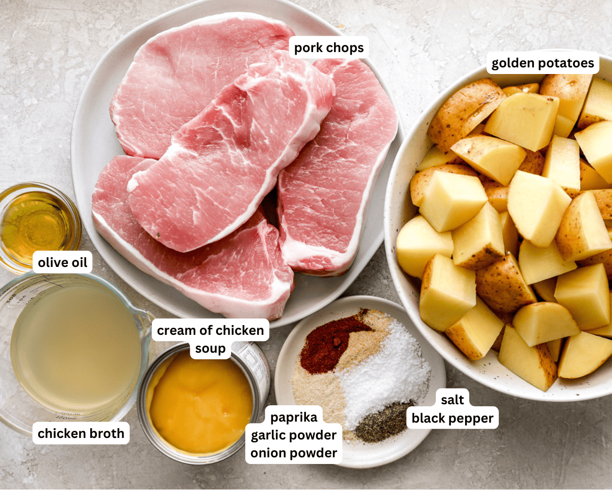 Crockpot pork chops and potatoes