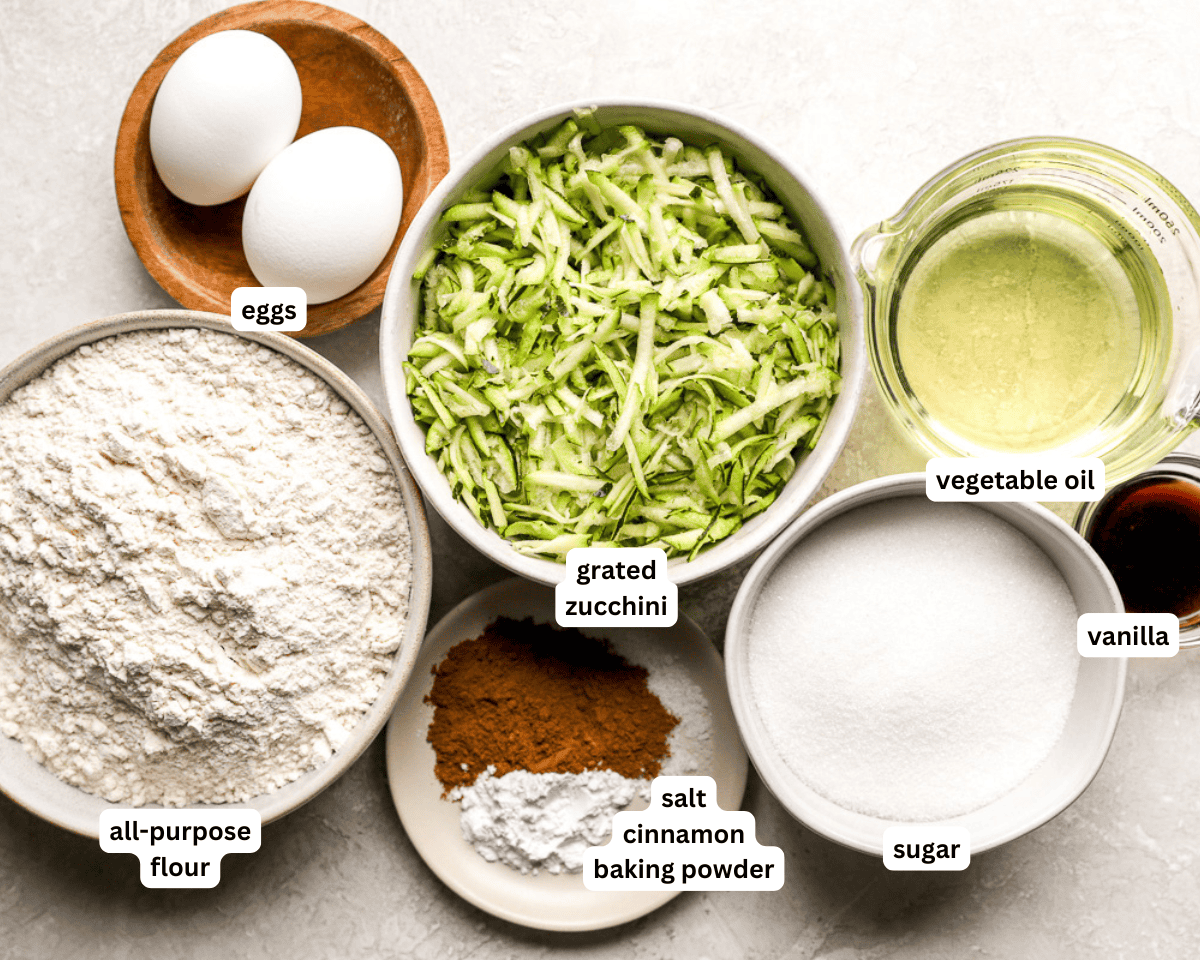 Zucchini bread ingredients