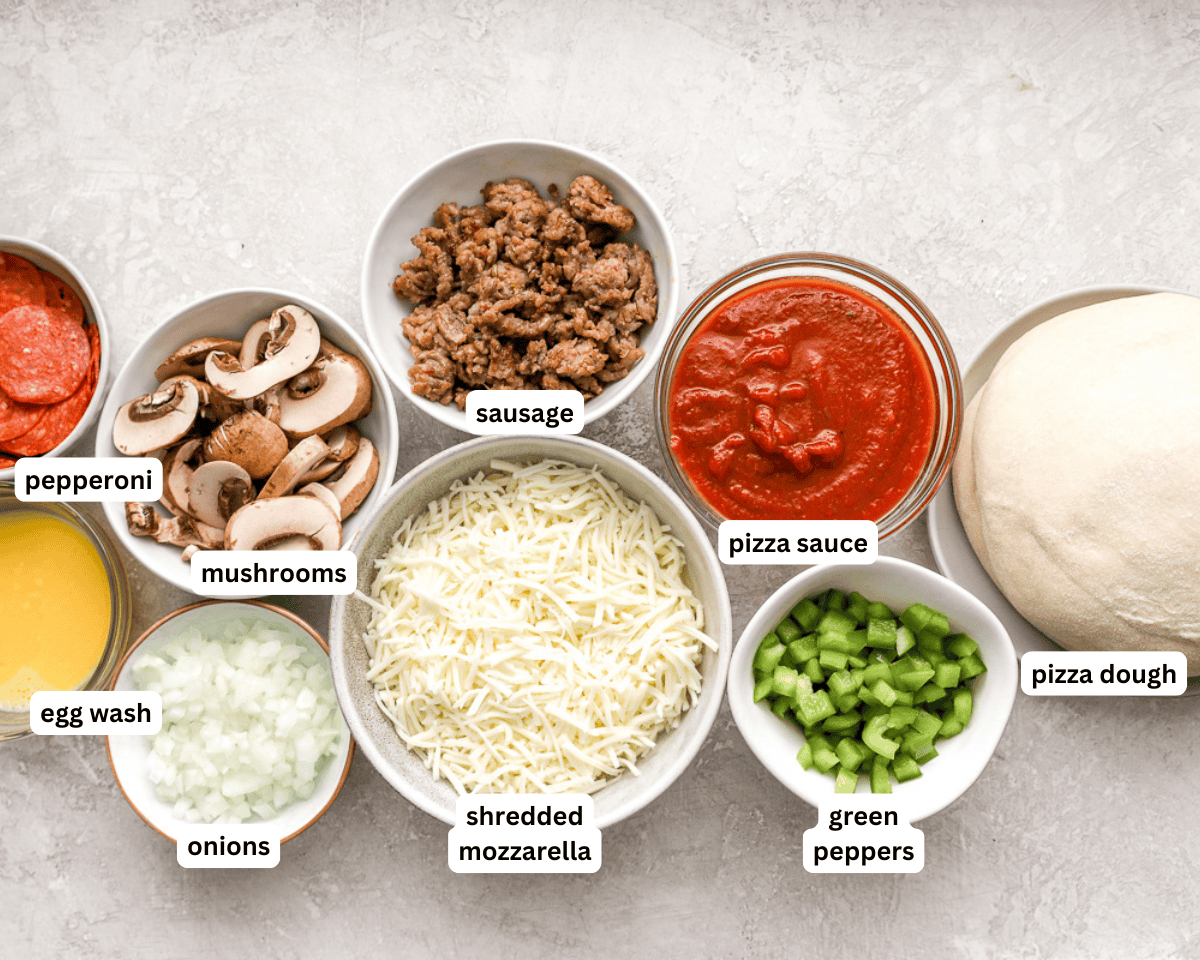 ingredients overhead needed for calzones