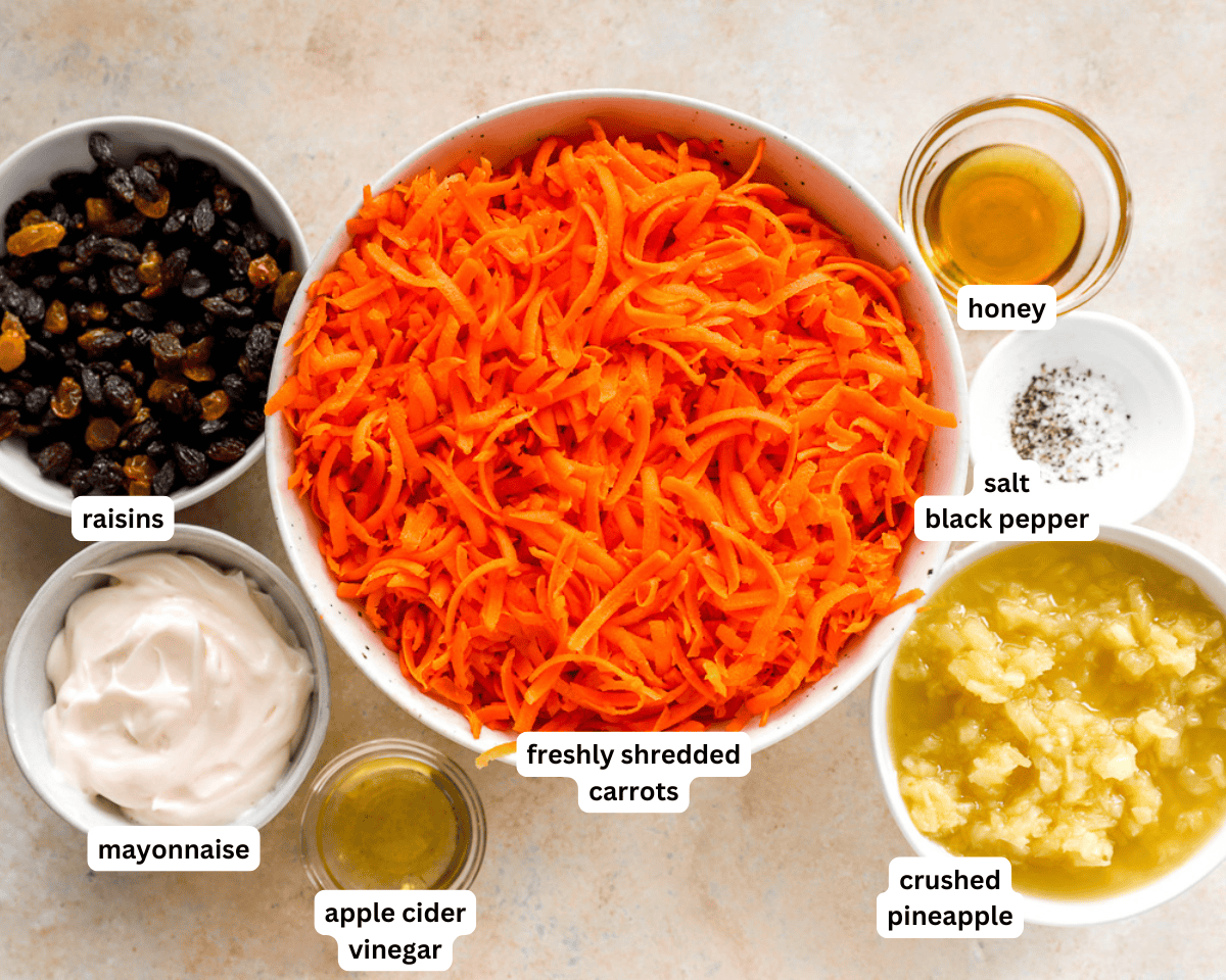 Carrot raisin salad ingredients