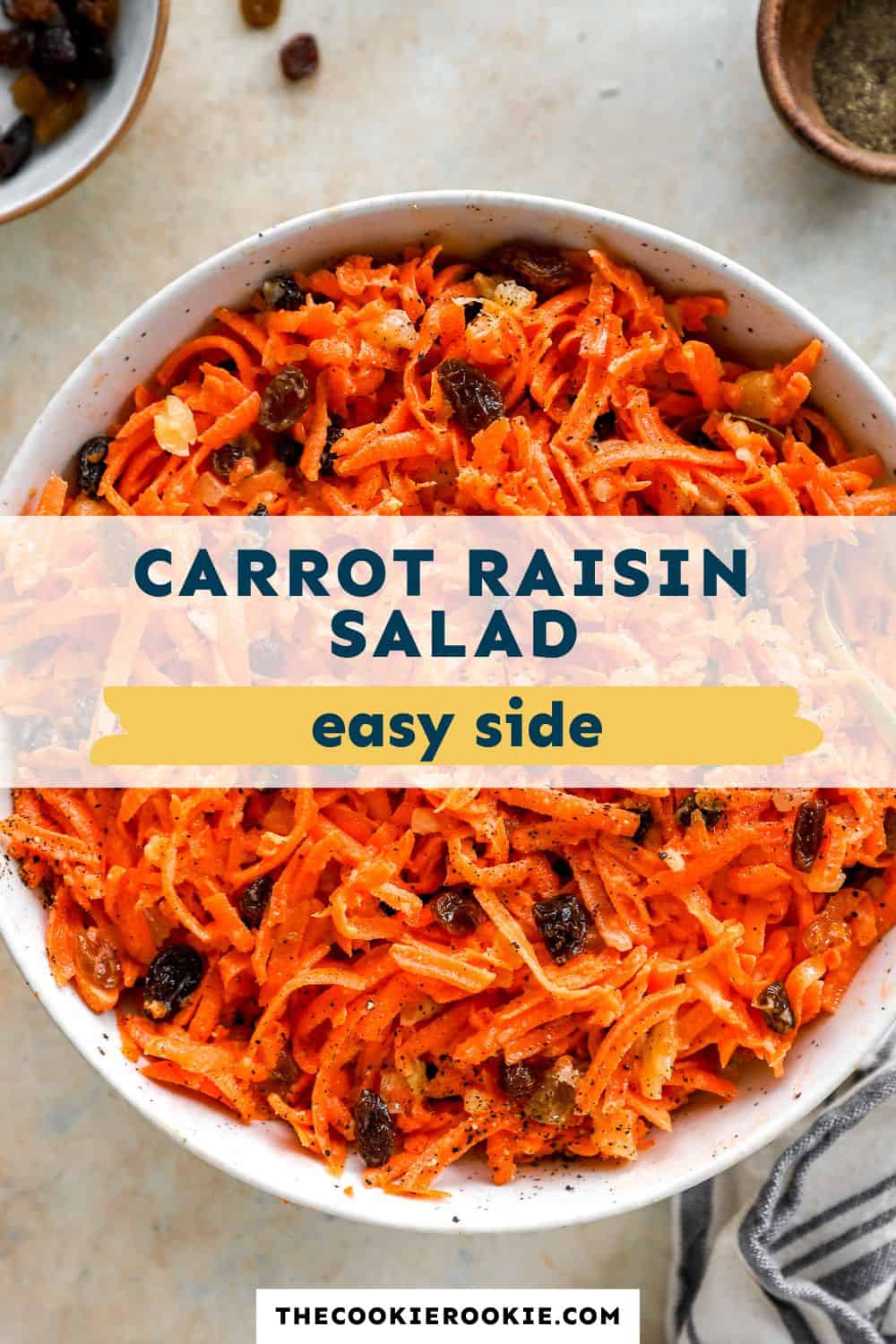 carrot raisin salad pin image