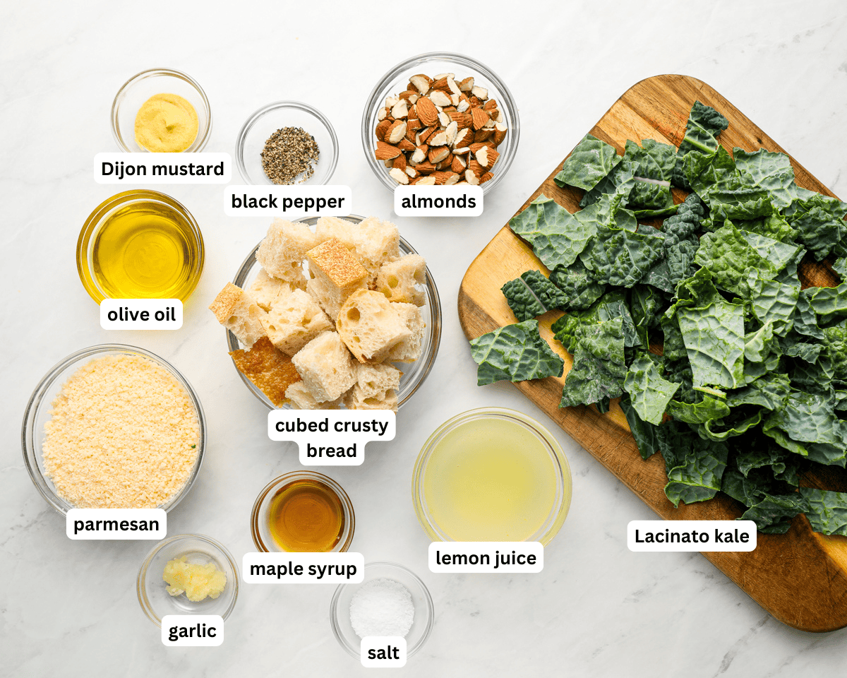 Kale salad ingredients