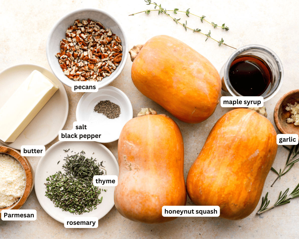 Roasted honeynut Squash ingredients
