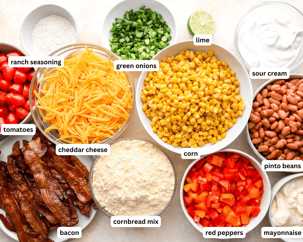 Cornbread salad ingredients