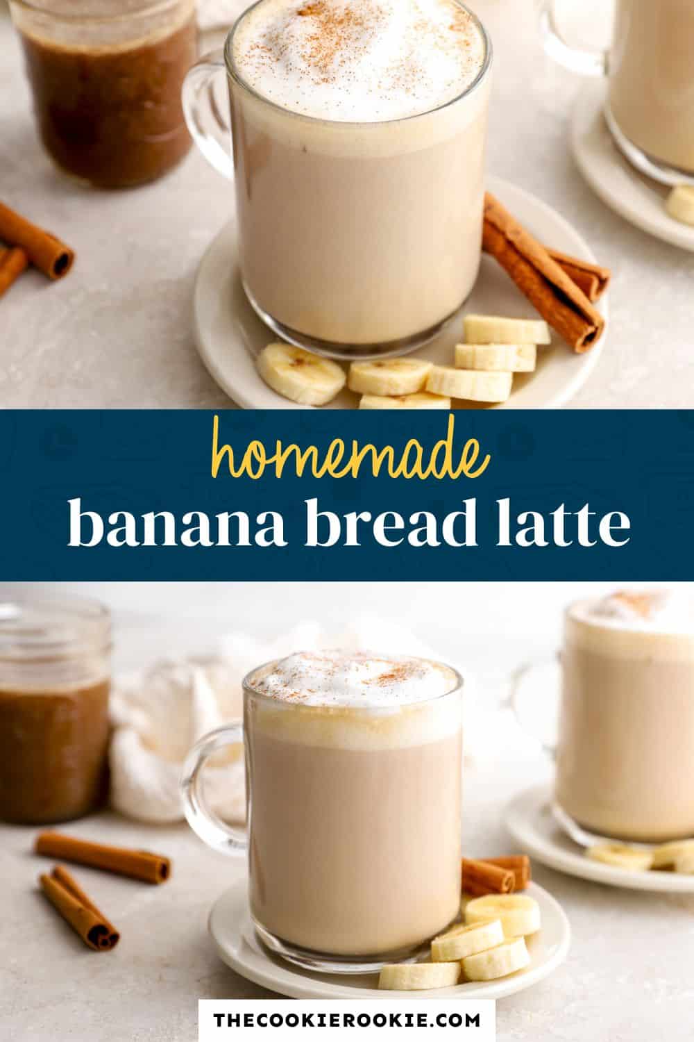 banana bread latte pin image