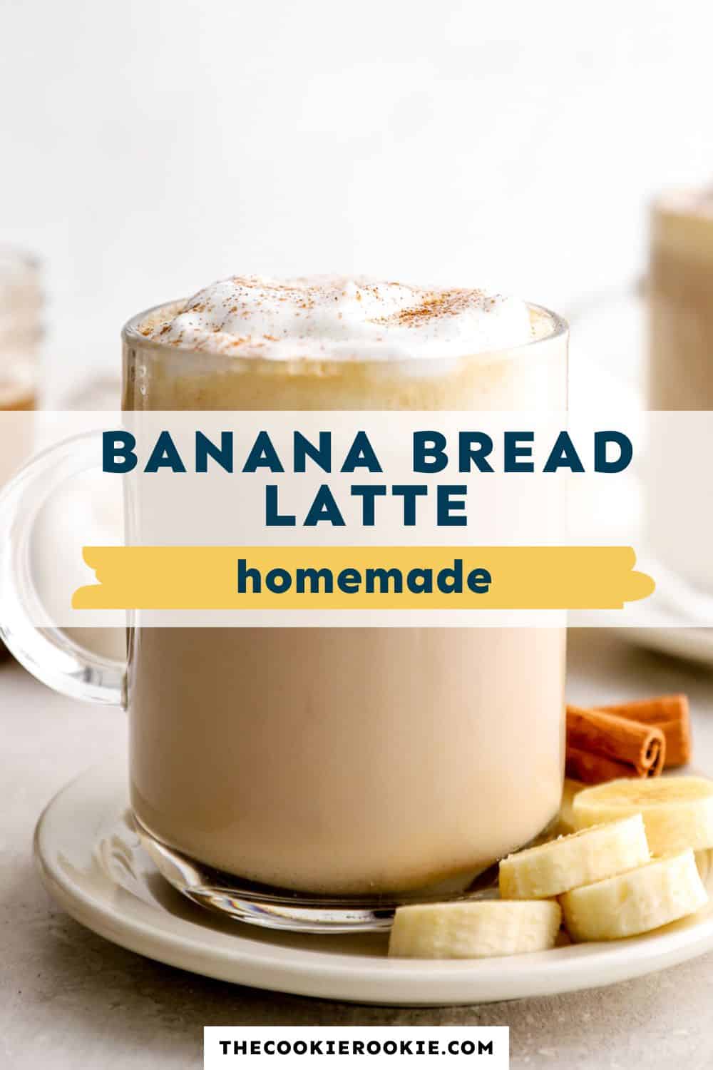 banana bread latte pin image
