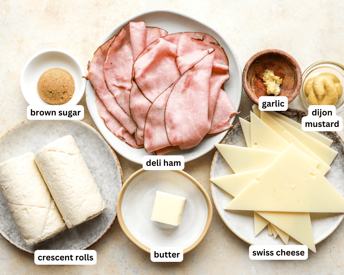 Ham and cheese croissants ingredients