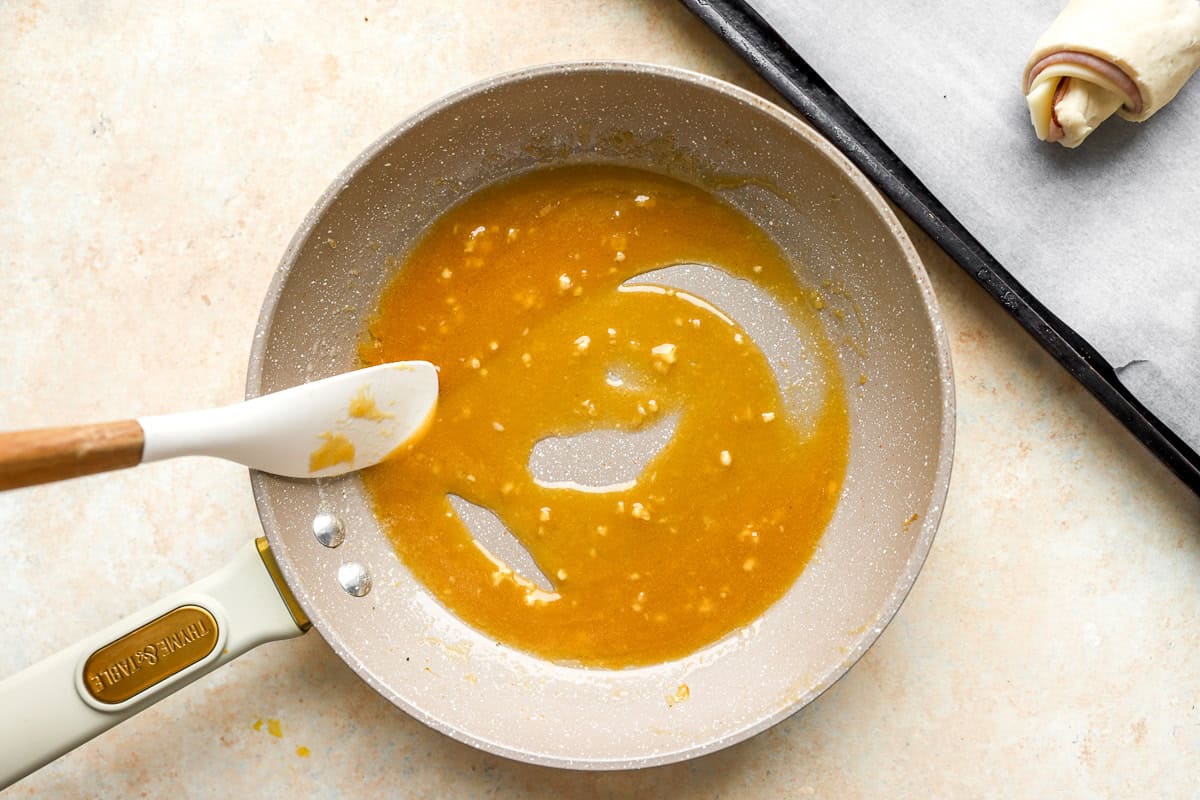 dijon butter glaze for ham and cheese croissants