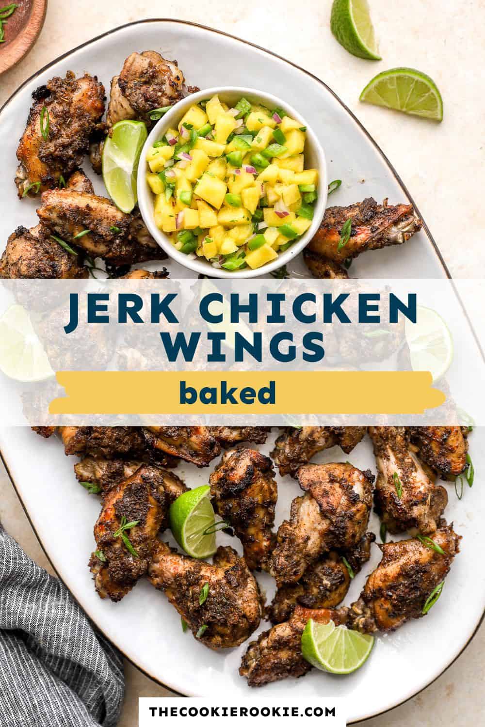 jerk chicken wings pin image