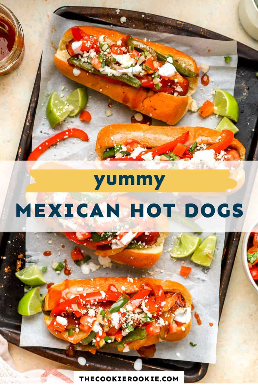 Mexican hot dogs pin image