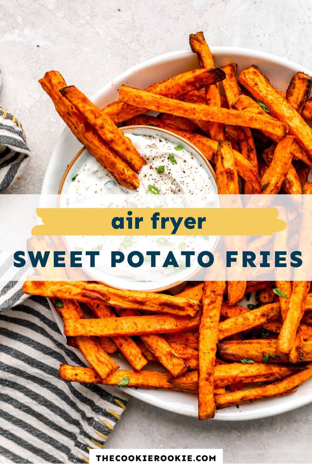 air fryer sweet potato fries pin image