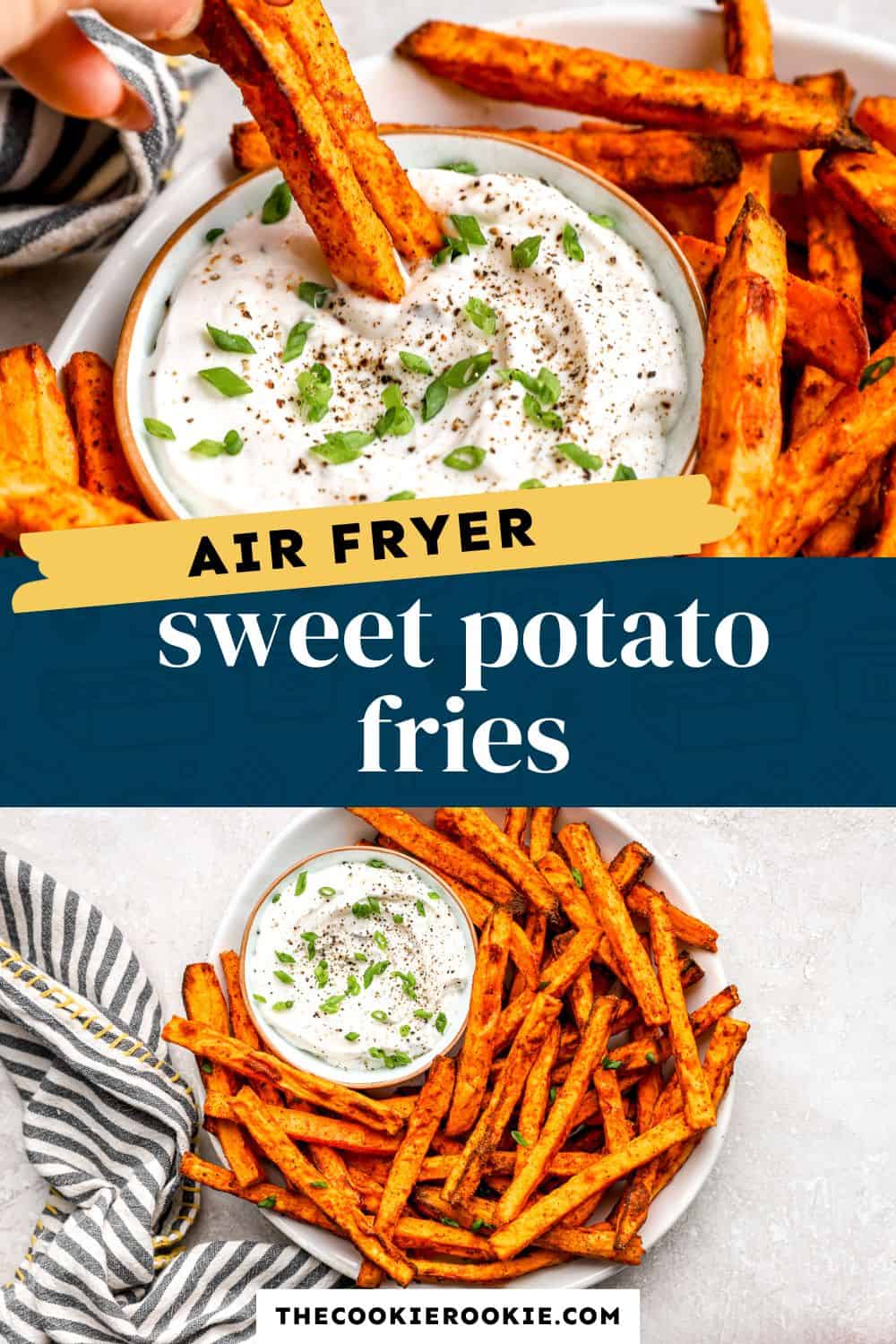 air fryer sweet potato fries pin image