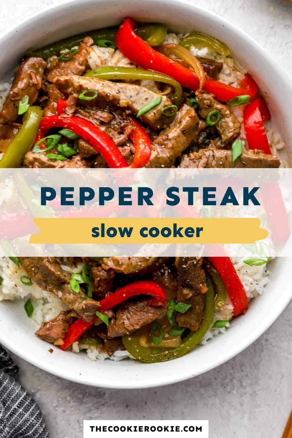 crockpot pepper steak pin image