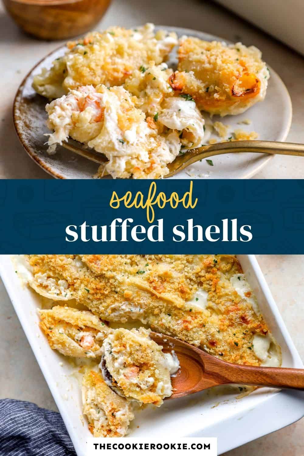 seafood stuffed shells pin image