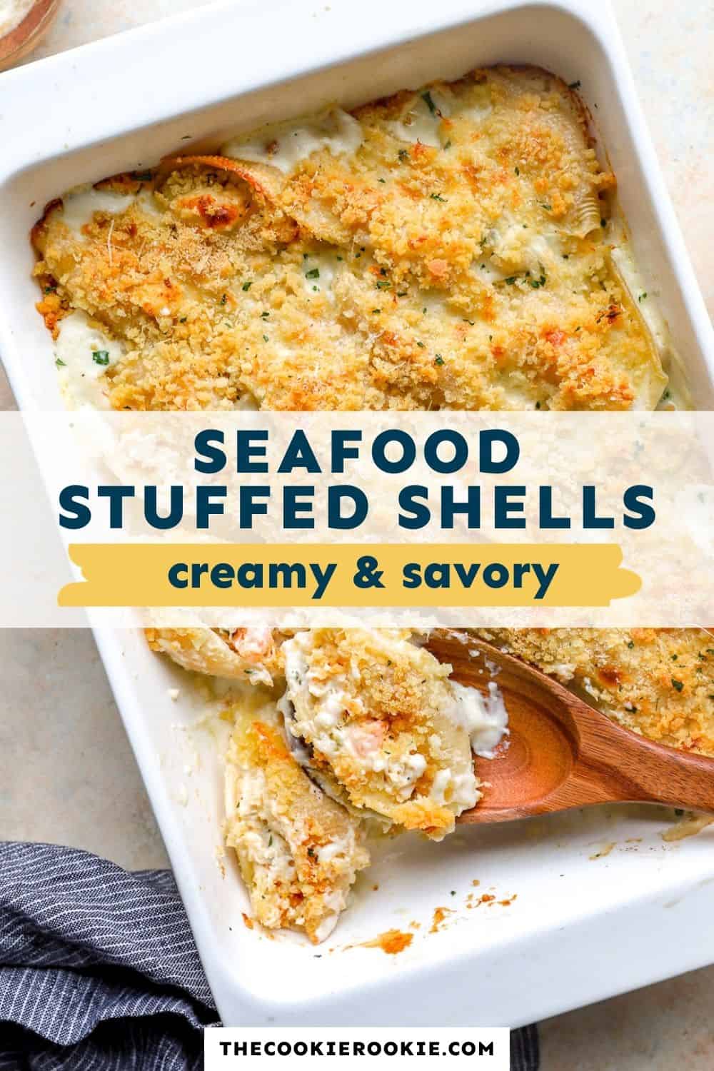 seafood stuffed shells pin image