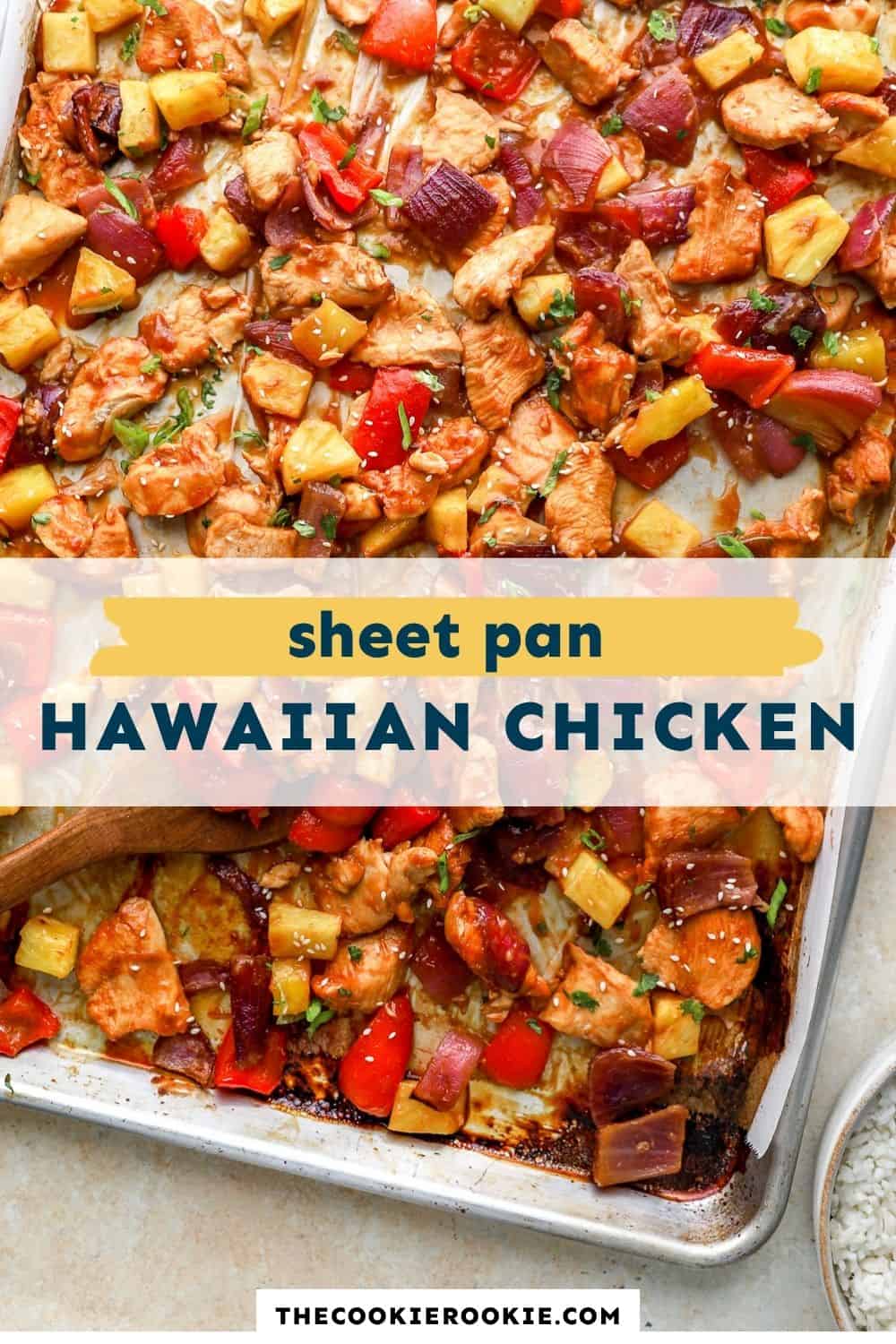 sheet pan hawaiian chicken pin image