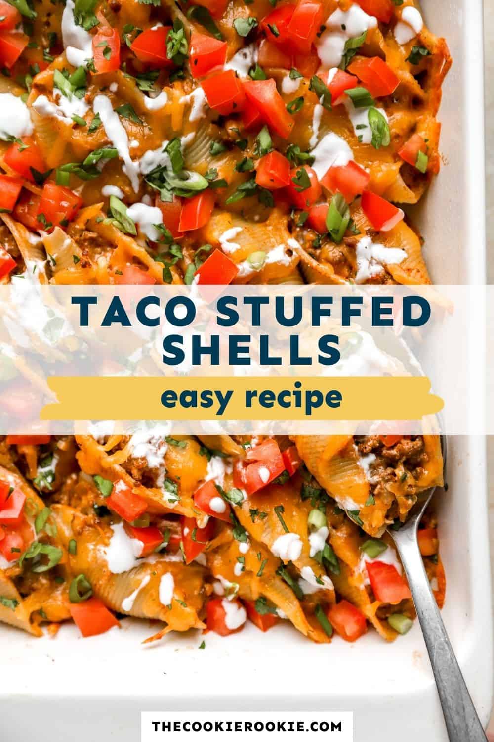 taco stuffed shells pin image