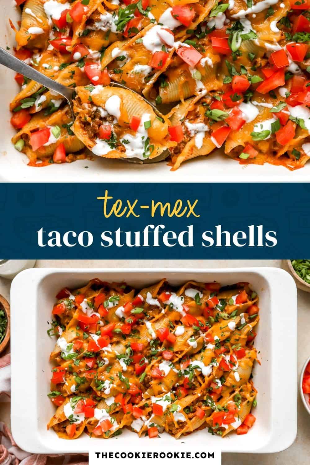 taco stuffed shells pin image