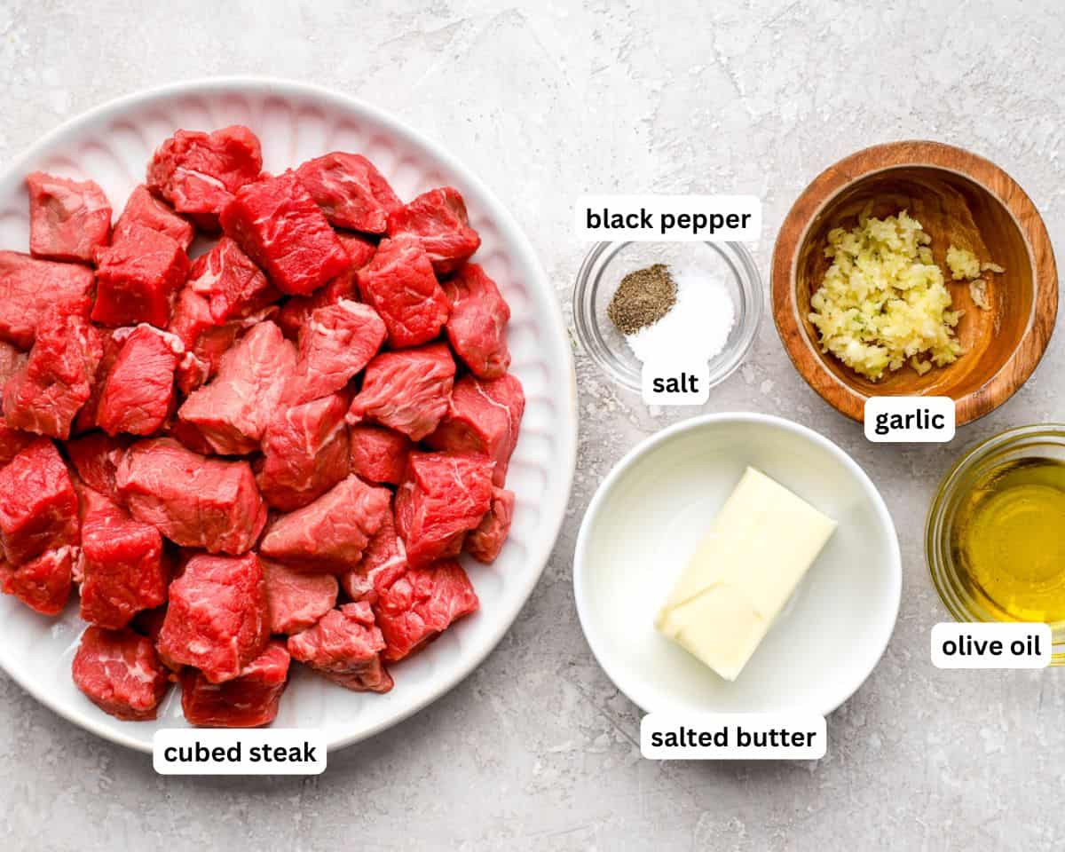 Garlic butter steak bites ingredients