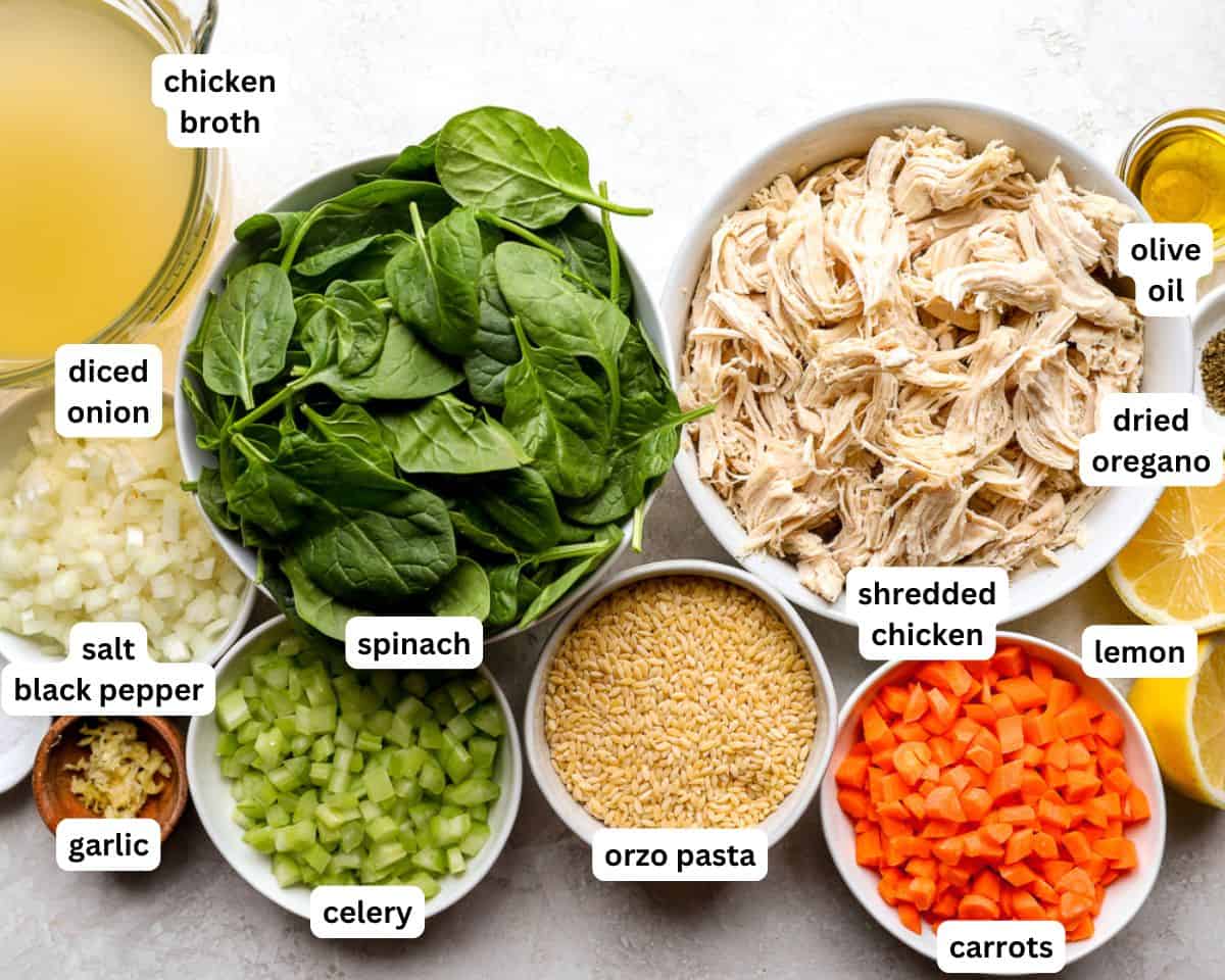 Lemon chicken orzo soup ingredients