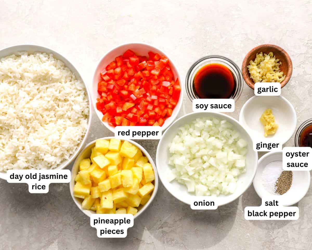 Pineapple fried rice ingredients