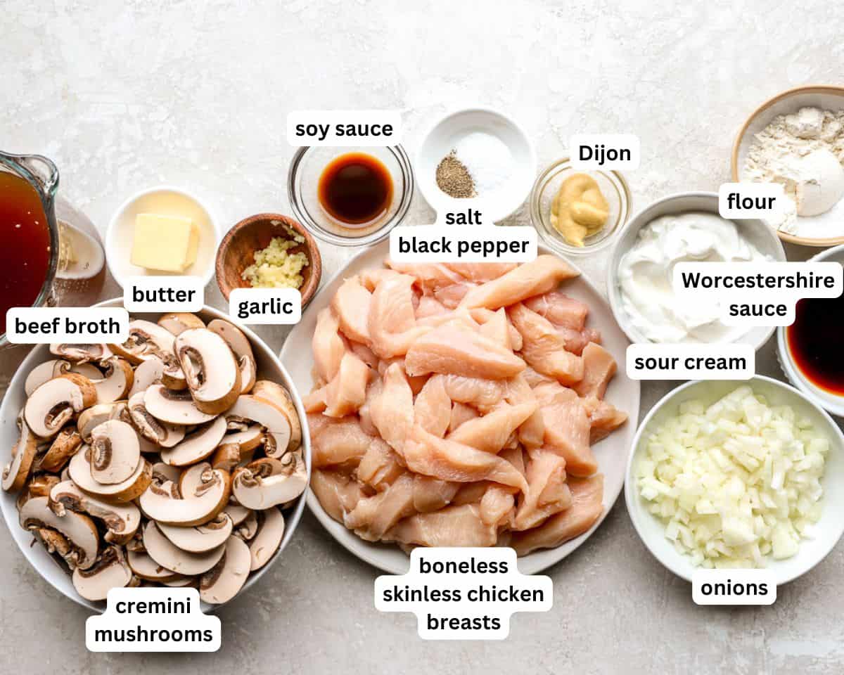 Chicken stroganoff ingredients