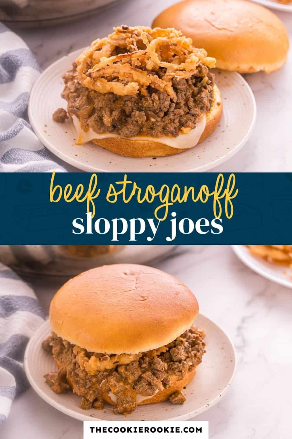 beef stroganoff sloppy joes pin image