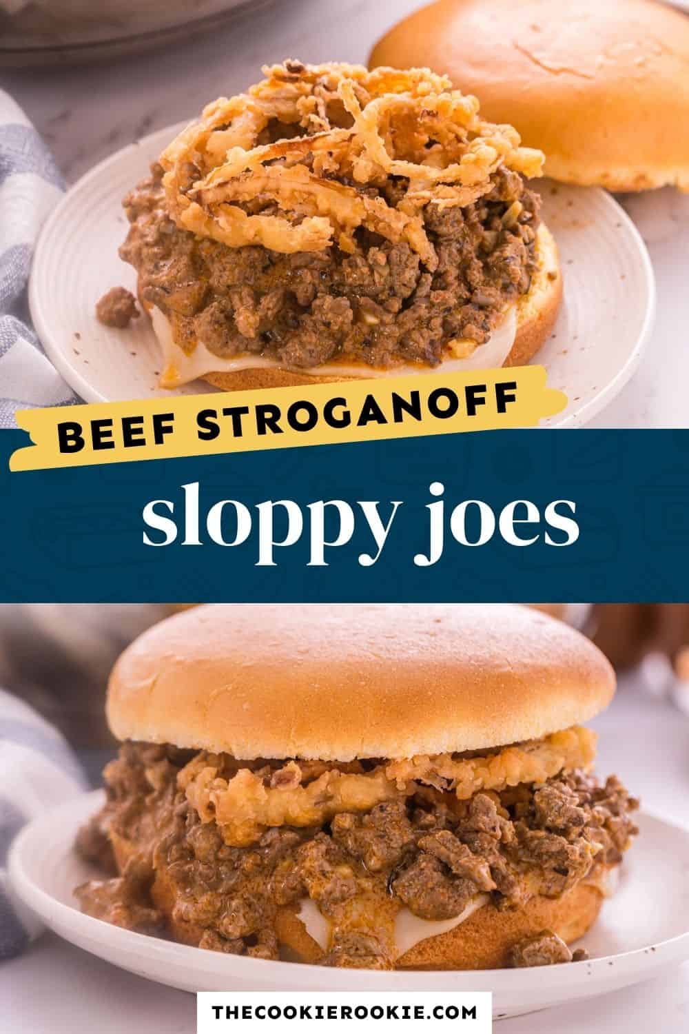 beef stroganoff sloppy joes pin image