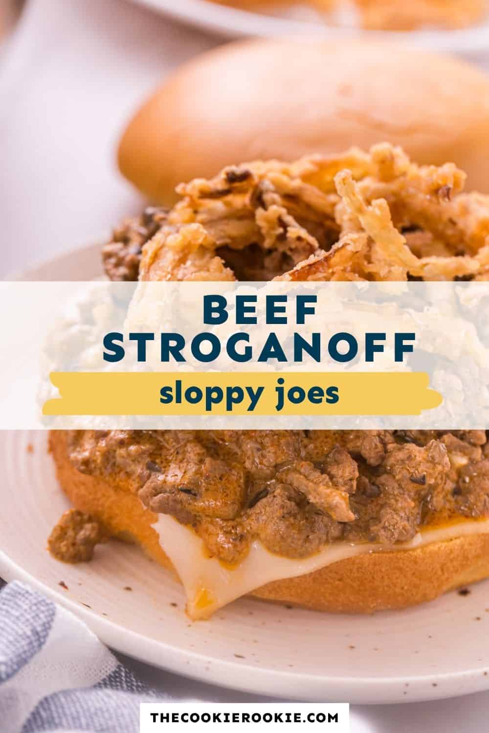 beef stroganoff sloppy joes pin image