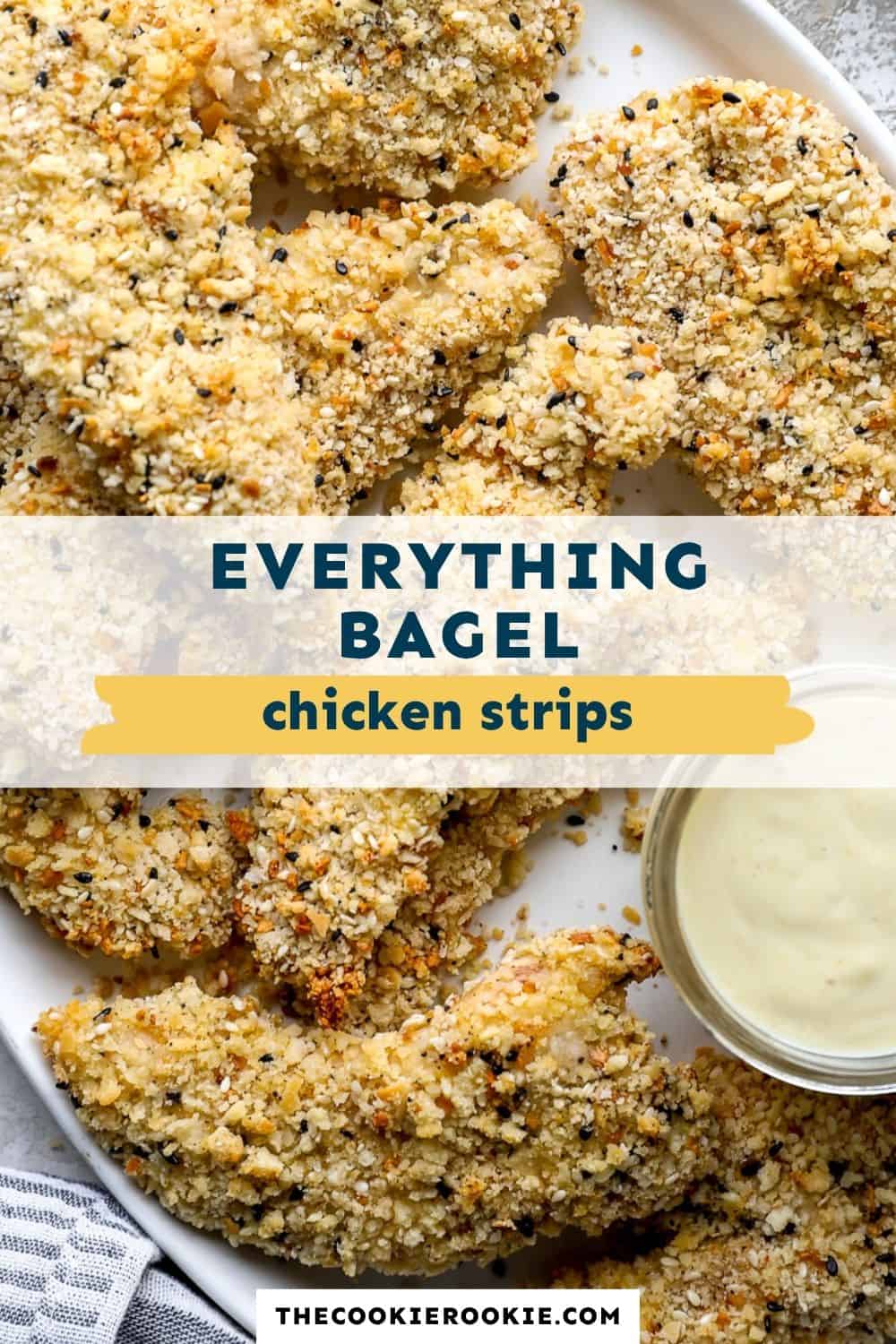 everything bagel chicken strips pin image