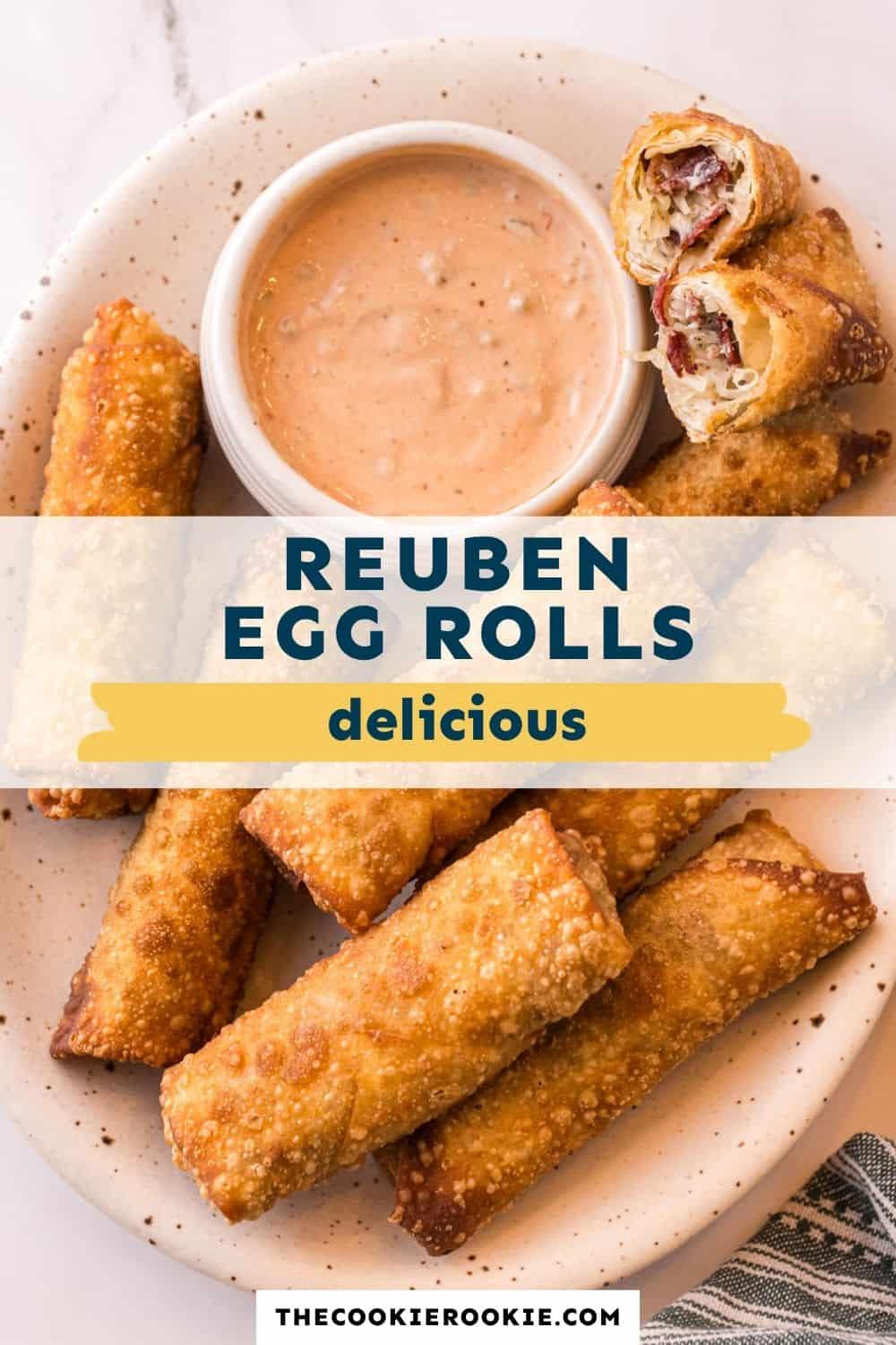 reuben egg rolls pin image
