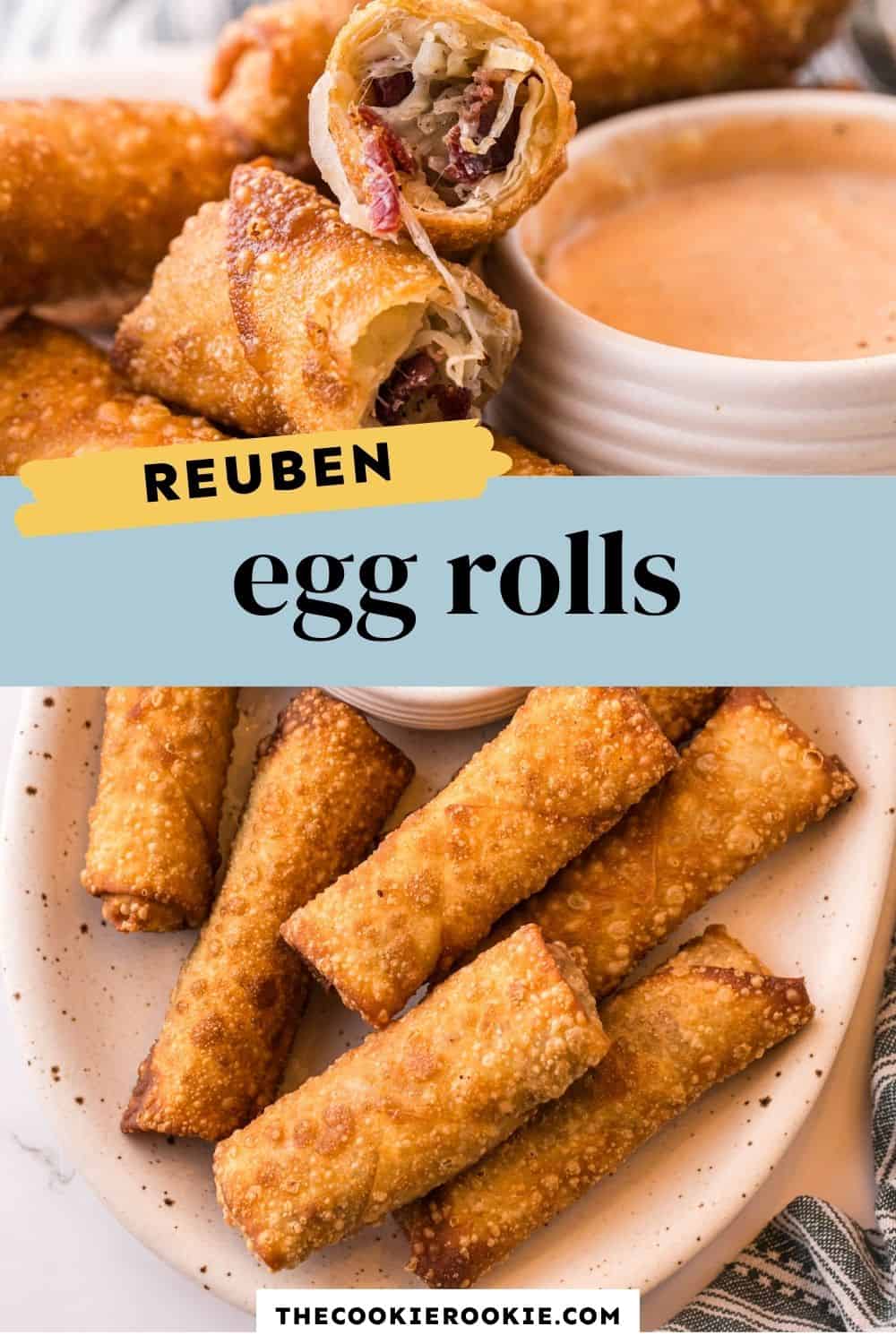 reuben egg rolls pin image