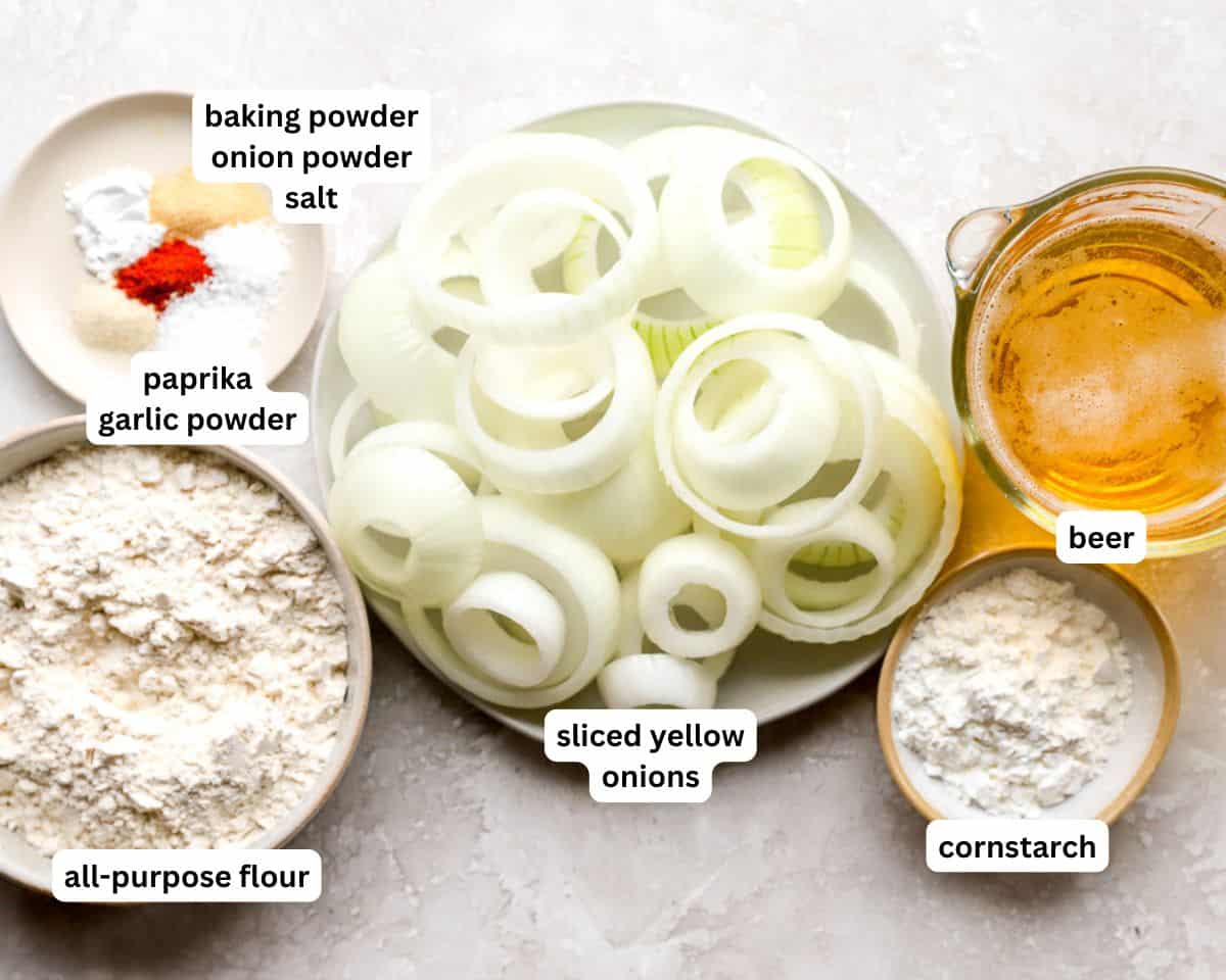 ingredients for homemade onion rings
