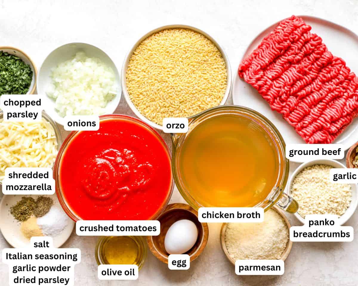 Meatball parmesan orzo ingredients