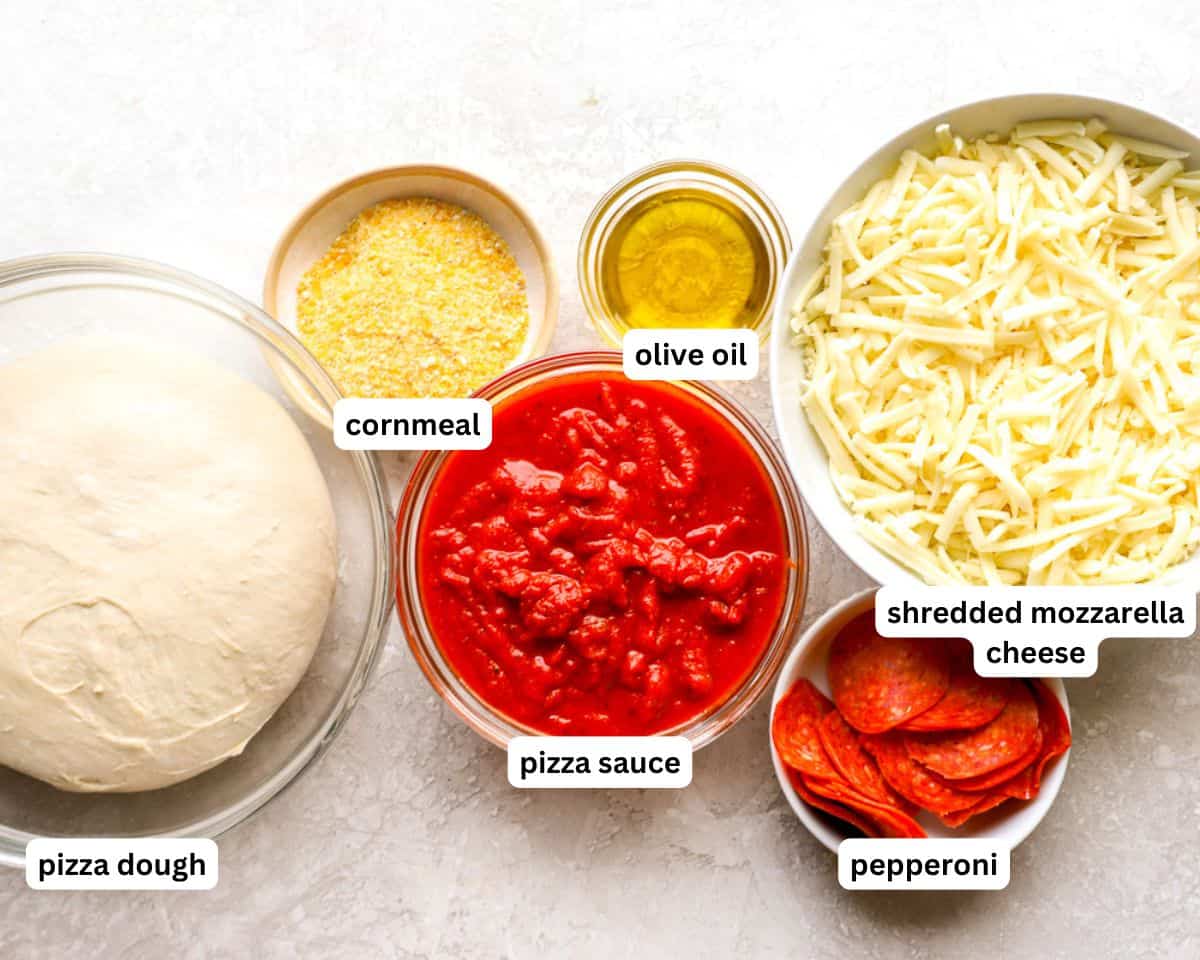 Sheet pan pizza ingredients